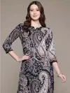 Black Colour Rayon Printed Kurti With Pant Dupatta Aaradhna 2068